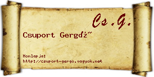 Csuport Gergő névjegykártya